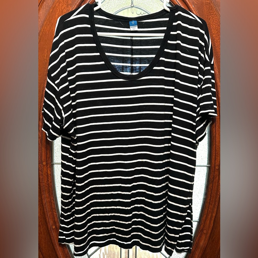 Old Navy LUXE Striped Short Sleeve Tee